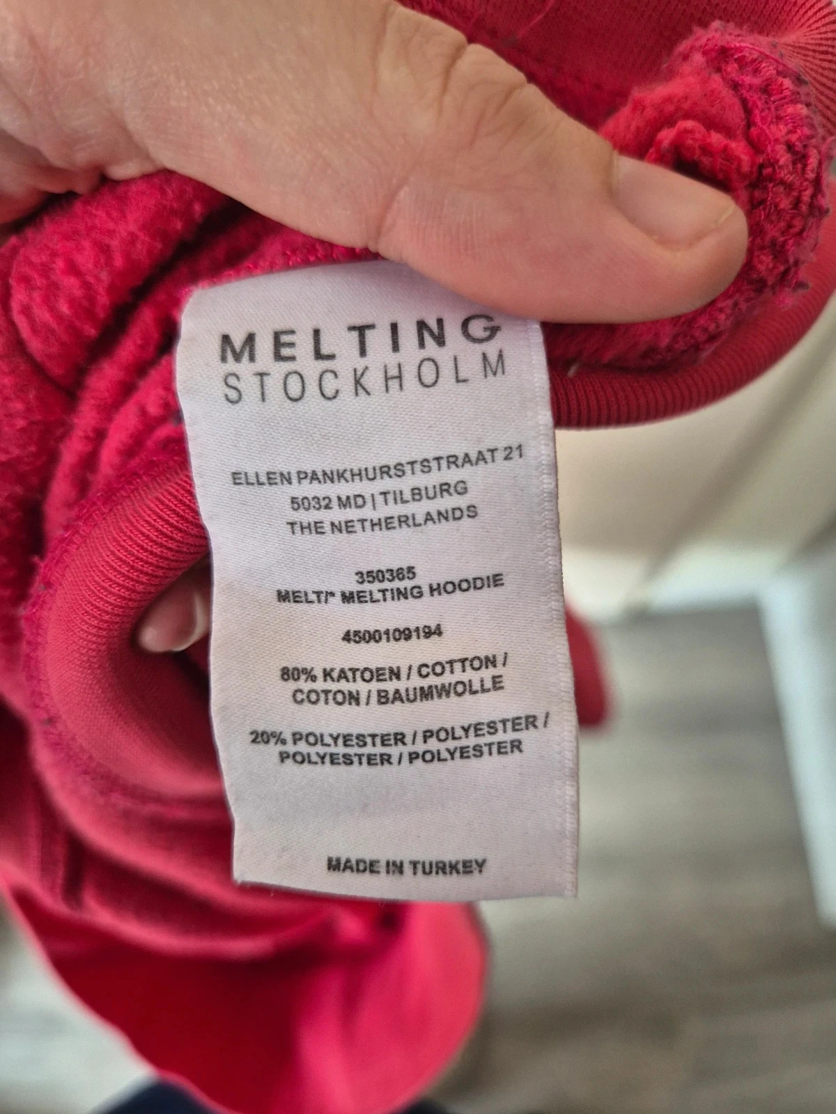 Hoodie rose Melting Stockholm - taille L – photo 7